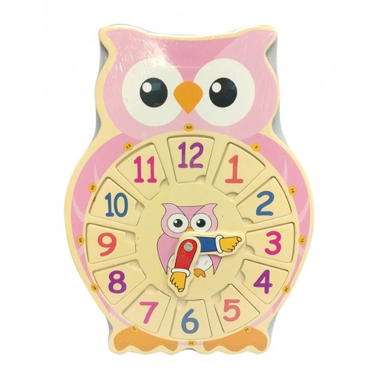 Lets Learn Owl Clock Pink LP62046 (D)