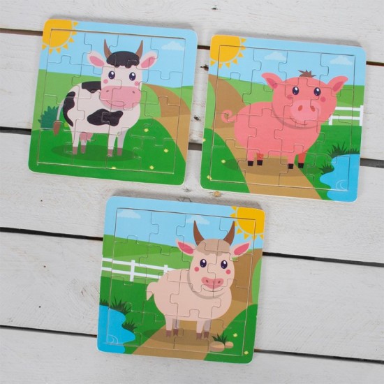 Lets Learn Puzzle Farm Animal 3 Assorted LP62060