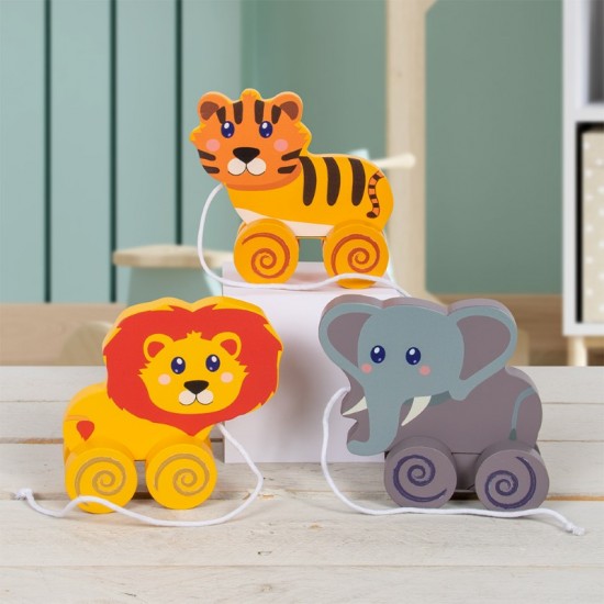 Lets Learn Pull Along Zoo 3 Assorted LP62054