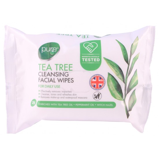 Pure Facial Wipes 25's Tea Tree