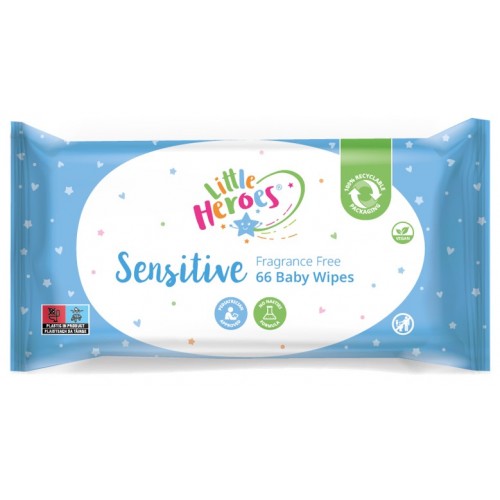 Little Heroes Baby Wipes 66's Fragrance Free Sensitive