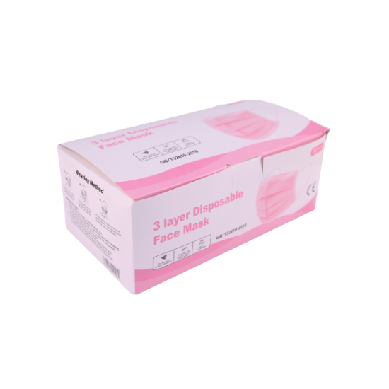 Surgical 3ply Mask Box of 50 PINK