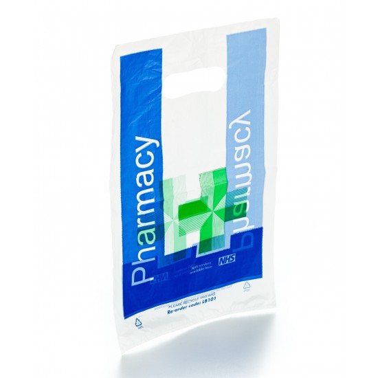 NHS Pharmacy Plastic Counter Bags LB103 - 400 x 220 + 120mm
