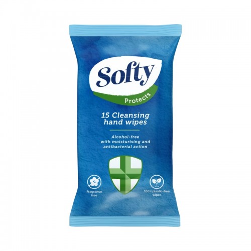 Softy Protects Cleansing Hand Wipes 15's