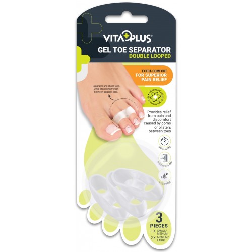 VitaPlus Gel Toe Separators Double Looped 3's