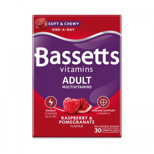 Bassetts Vitamins 30's - Adult Multivitamins Raspberry & Pomegranate