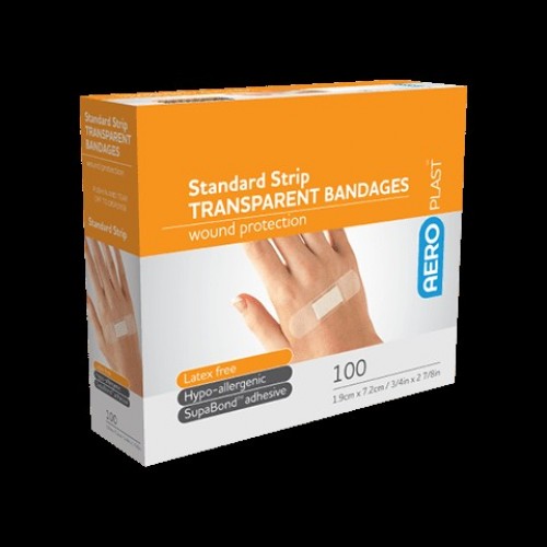AeroPlast Transparent Bandages Standard Strip 100's