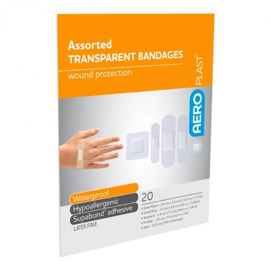 AeroPlast Transparent Bandages Assorted 20's (envelope)
