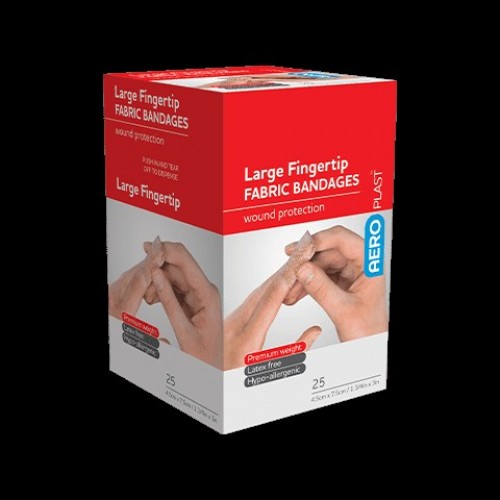 AeroPlast Fabric Bandages Large Fingertip 25's