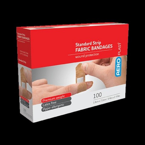 AeroPlast Fabric Bandages Standard Strip 100's