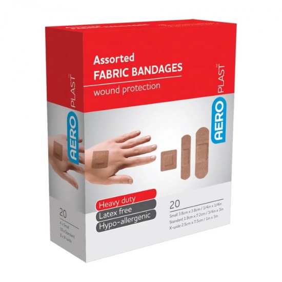 AeroPlast Fabric Bandages Assorted 20's (box)