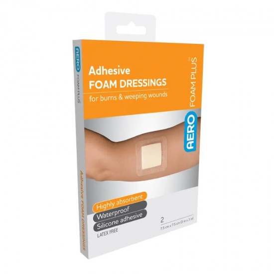 AeroFoam Plus Adhesive Foam Dressings 7.5 x 7.5cm 2's