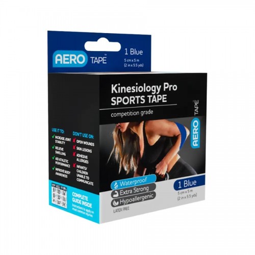 AeroTape Kinesiology Pro Sports Tape 5cm x 5m - BLUE
