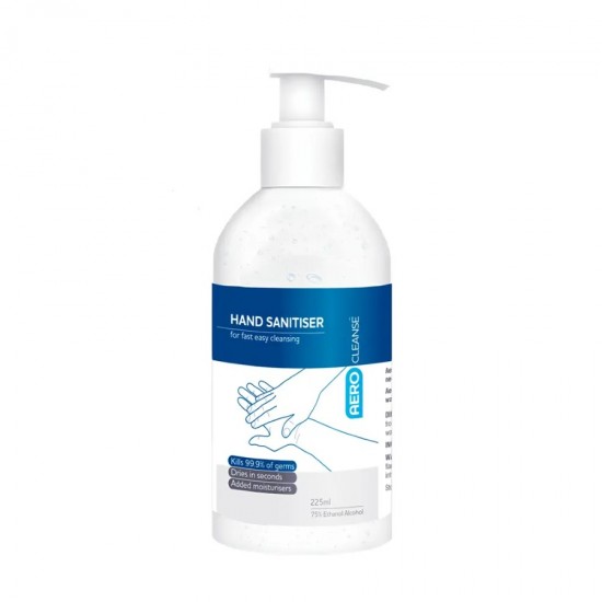 AeroCleanse Hand Sanitizer 225ml with Pump
