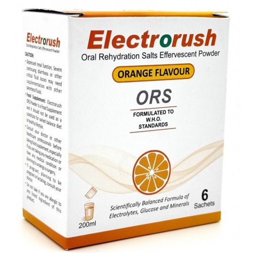 Electrorush ORS Sachets 6's Orange