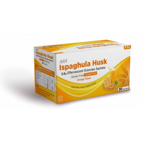 AAA Ispaghula Husk Effervescent Granules Orange 3.5g Sachets 30's 