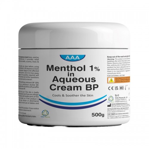 AAA Menthol in Aqueous Cream 500g 1%