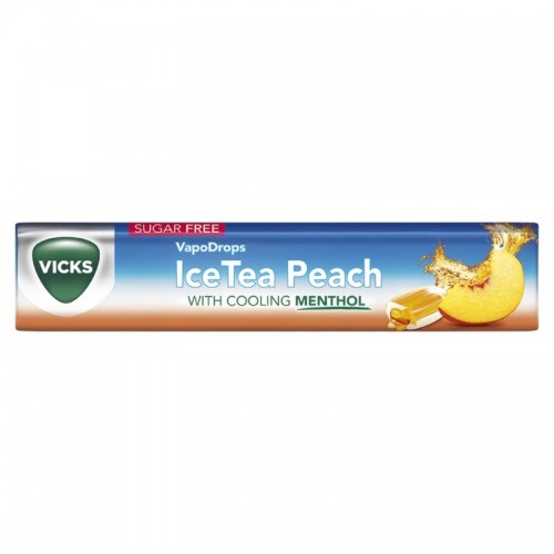 Vicks Sugar Free VapoDrops Lozenges 42g IceTea Peach (stick)