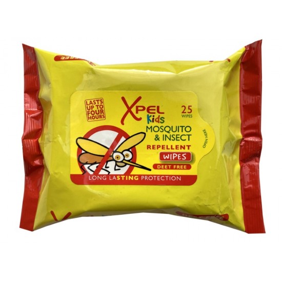 Xpel KIDS Mosquito & Insect Repellent Deet Free Wipes 25's
