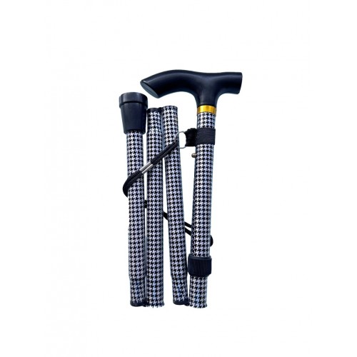Folding Walking Stick Dogtooth (MS23363)