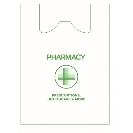 Pharmacy Vest Carrier Bags HD 180x280x380mmx18mu (7x11x15x18mu)
