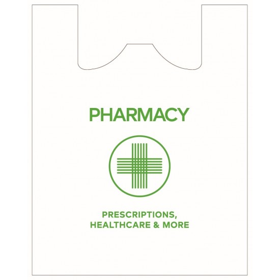 Pharmacy Vest Carrier Bags HD 280x432x540mmx18mu (11x17x21x18mu)