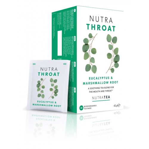 Nutratea Biodegradable Tea Bags 20's Nutra Throat Eucalyptus & Marshmallow Root