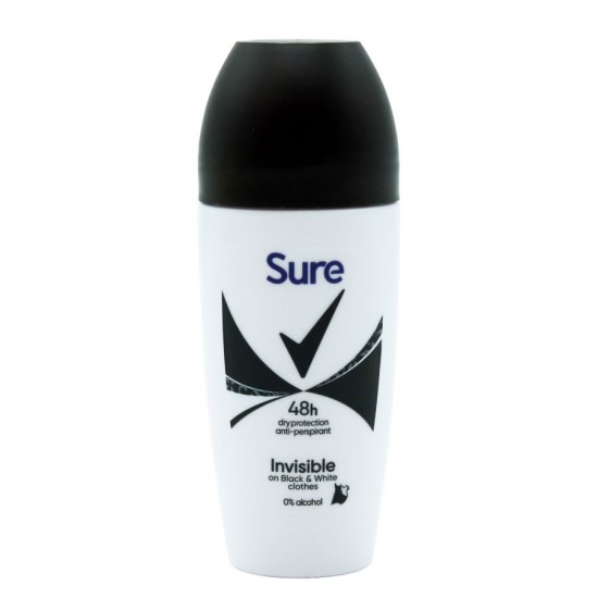 Sure Ladies Roll-On 50ml Invisible (on Black&White)