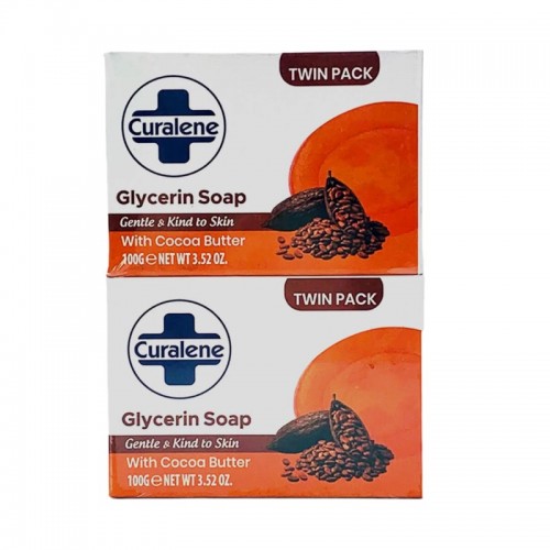 **Curalene Glycerin Bar Soap 100g 2pk with Cocoa Butter
