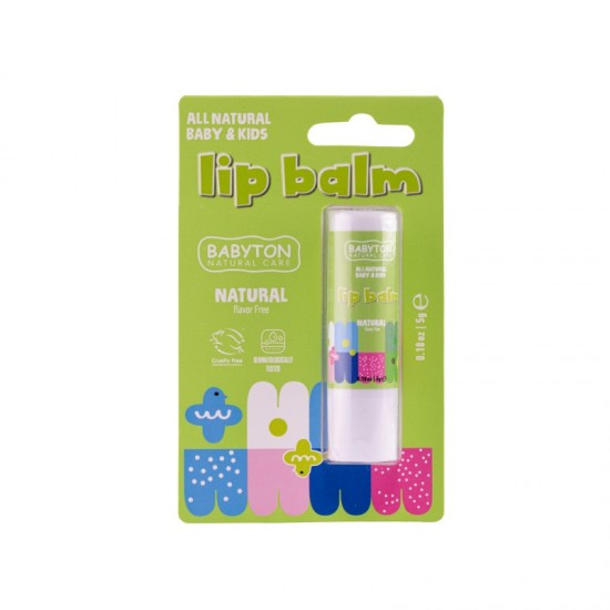 Babyton Natural Lip Balm Flavour Free 5g