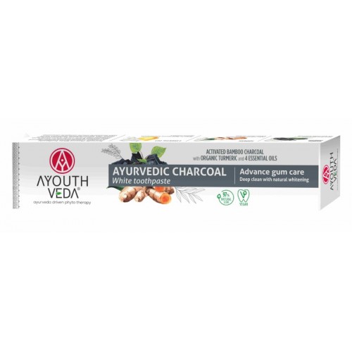 AyouthVeda Ayurvedic Toothpaste 100g Charcoal White