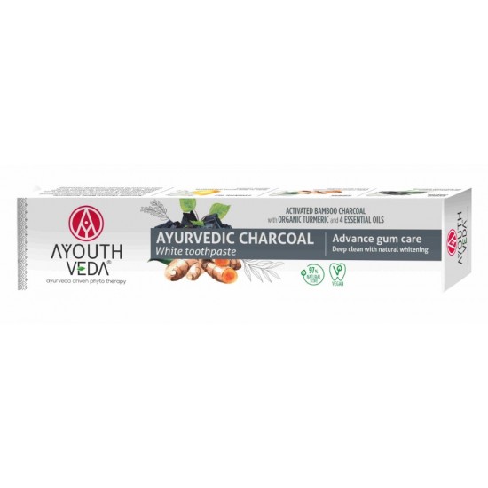 AyouthVeda Ayurvedic Toothpaste 100g Charcoal White