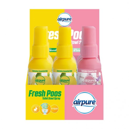 Airpure Fresh Poos Toilet Bowl Spray 60g Assorted (D)