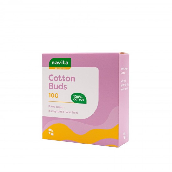 Navita Essential Cotton Buds 100's Paper Stem