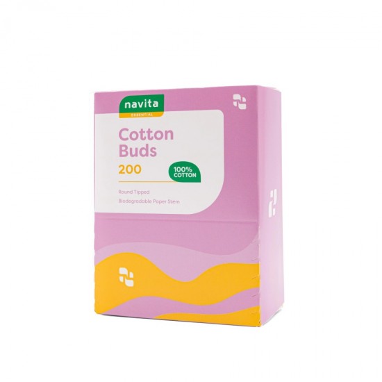 Navita Essential Cotton Buds 200's Paper Stem