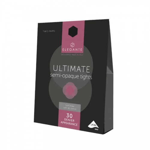 Elegante Ultimate Semi-Opaque Tights 30 Denier, 2 Pairs, Black L