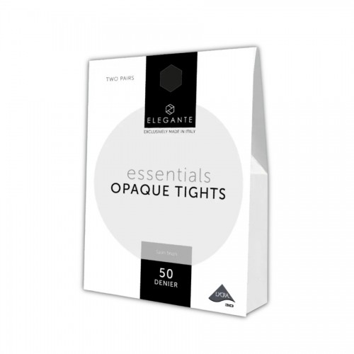 Elegante Essentials Opaque Tights 50 Denier, 2 Pairs Black L